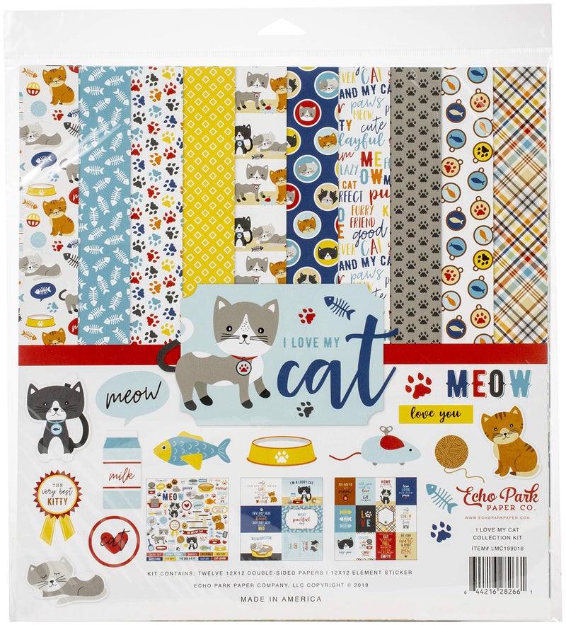 ECHO PARK PAPER COMPANY I LOVE MY CAT COLL 12X12 KIT - Image 1
